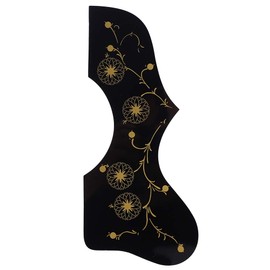 Guitarra folk autoadhesiva Accesorios Pickguard Placa protectora contra golpes Pick Guard de para guitarra acústica Bajo violín, patrón y negro(21 * 11 * 1cm-Patrón negro)