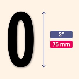 200 Pieces, 3" - Number Stickers, Waterproof Vinyl Stick On Numbers - Black