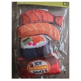4-pack of HOT SAUCE shaped pillows for cats by Greenbrier Kennel Club