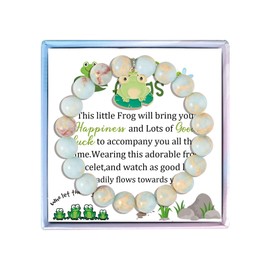 MollyQueen Frog Bracelet Frog Lovers Gift Frog Gifts frog jewelry frog bracelet for women Inspirational Frog Gift for Animal lover (Blue Frog Gifts)