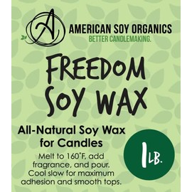 American Soy Organics - 1 lb Freedom Soy Wax Beads for Candle Making - Microwavable Wax Beads - Premium Candle Making Supplies