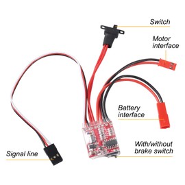 3PCS RC 20A Brushed ESC Motor Mini Speed Controller 2KHz Forward Reverse Brush Brake RC 2S for RC Car Boat Tank