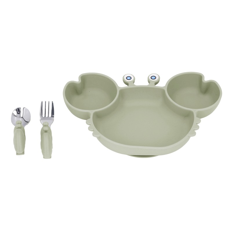3pcs Toddler Divided Plate Set Silicone Baby Suction Plate Anti