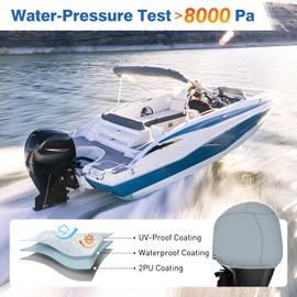 Outboard Motor Cover for Mercury 75HP-115HP - 4 STR 4 CYL 2.1L 2010-2023 Boat Motor Cover 600D Oxford Fabric Cotton Lining, Heavy-Duty Waterproof Boat Engine Cover Fade-Resistant Hood Cowling Cover