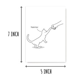 SNMDesigns Thank You Cat Card - Perfect for Vets & Cat Lovers - Cute Kitten Design