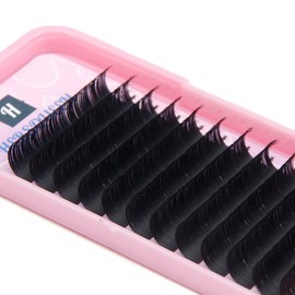.15 Ellipse Eyelash Extensions Matte Black Flat Lashes Cashmere Faux Mink Individual Eyelash Extensions Ellipse Lash C Curl D Curl Faux Mink Volume Semi Permanent Lash Tray