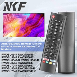 AKB76037002 Remote Control for RCA TV Remote Replacement - No Programming Needed Direct Use, Effortless Control for Various RCA TV Models RWOSU6547 RWOSU5549 RWOSU5847 RWOSU5047 RWOSU6547-B