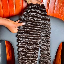 Raw Vitenamese Hair Unprocessed Burmese Curly Human Hair Bundles Full Cuticle Aligned Double Wefts Raw 100% Human Haircolor: natural wavy 1 piece, Stretched Length: 14 Inches