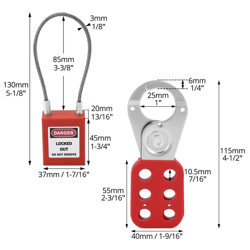 QWORK Lock Out Tag Out Hasp and Lockout Tagout Steel