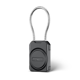 PROfezzion Airtag Holder with Wire Cable, Protective Airtag Case Keychain Scratch-Resistant & Waterproof IPX8, Full Cover for Suitcase, Pet Collar, Car Keys, Child's Backpack, Luggage etc (Black)