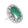 Natural Emerald Gemstone 925 Sterling Silver Bezel Setting Statement Ring