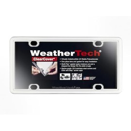 WeatherTech ClearCover License Plate Cover and Frame, White