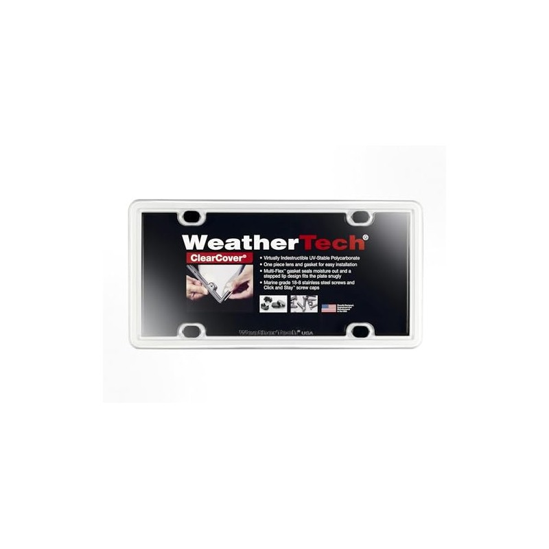 WeatherTech ClearCover License Plate Cover and Frame, White