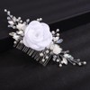 Rumtock Soft White Flower Hair Comb with Pearl Handmade Floral