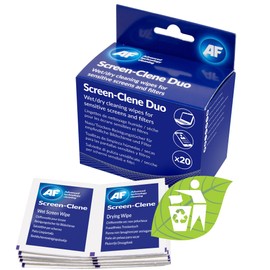 AF SCR020 Screen-Clene duo Reinigungstücher 8,6x12,4x5cm silber/blau Inh.20 Paar