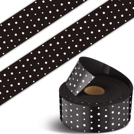 Fuyoooo 49 ft Magnetic Borders for Classroom Bulletin Board Borders Magnetic Whiteboard Classroom Strips Reusable Rolled Wall Trim for School Teacher Offices Chalkboard(Black, White,Polka Dots Style)