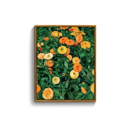 crmotu Vintage Framed Wall Art, Flower Market Aesthetic Art Prints, Botanical Floral Canvas Pictures, Daisy Nature Wall Decor Oil Paintings, Retro Bedroom Kitchen Office Desktop Small Artwork 8x10in