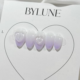 Grape flavored handmade nail tips - short coffin / 포도맛 수제네일팁 - 숏코핀