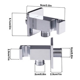 suaywo Wall Connection Elbow with Shower Holder Wall Bracket for Hand Shower Shower Connection Elbow with Holder 1/2 Inch Universal Shower Connection Elbow Hand Shower Holder