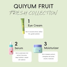 Quiyum Set Cuidado Piel Regalo Belleza Frutas Mujer Kit Sérum Crema Ojos Facial Viaje Mujeres Esposas Madres