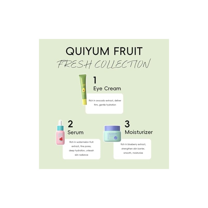 Quiyum Set Cuidado Piel Regalo Belleza Frutas Mujer Kit Sérum