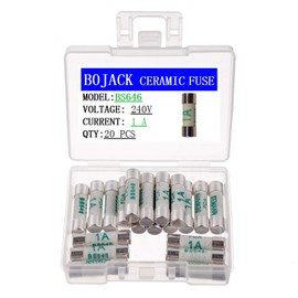 BOJACK BS646 1A 240V 5x20 mm Household Mains Plug Fuses 1 Amp 240 Volt 0.2x0.78 Inch Shaver Ceramic Tube fuses(Pack of 20 Pcs)