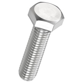 Kozelo 2 Pcs Hex Head Screws Bolts - [M8-1.25x30] 304 Stainless Grade A2-70 Steel Hex Bolt Fully Threaded Hex Tap Metric Hexagon Head Machine Bolts Left Hand External Hex Drive, Silver