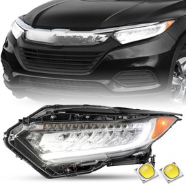 SOCKIR Headlight Assembly for 2019-2022 Honda HR-V Head Light Lamp with Full LED, OE Style Headlamp Replacement Pair Set 33100T7AA51 (Left Driver Side)
