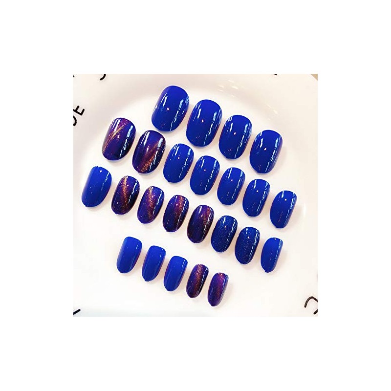 Ins Popular 24pcs Nail Tips, Gel Nail Light Solid, Cat