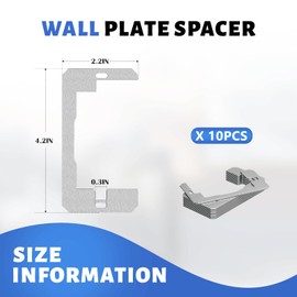Auiremrti 10 Piece Wall Plate Spacers, Socket Spacers, Metal Levelling Plates for Flush Fittings to Repair Sockets, Securing Loose