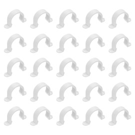 sourcing map 30Pcs PVC Pipe Straps, 40mm(1-4/7") Plastic Conduit Strap 2 Holes PVC Pipe Mounting Bracket for PVC Pipe Conduit and Cables, White