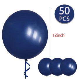 Navy Blue Balloons 50 Pack 12 inch Blue Party Balloons Strong Thick latex Helium Balloons for Graduate Birthday Kids Party Weddings Baby Shower Events Decorations