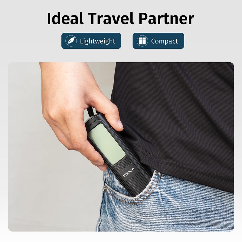 INFOOD Battery-Free Digital Luggage Scale, Suitcase Scale for Travel, Portable
