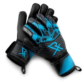 Rectrix Bold Goalkeeper Gloves - Fingersave Protection - German Latex - Negative Cut - Youth & Adult Sizes - for Soccer (Blue, 6)