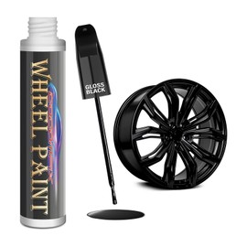 cocomfix Gloss Black Rim Touch Up Paint, Rim Paint, Wheel Scratch Repair for Curb Rash & Scratches, Universal Black Enamel paint (1 fl oz), Scratch Resistant, Covers 1 sq ft per Coat