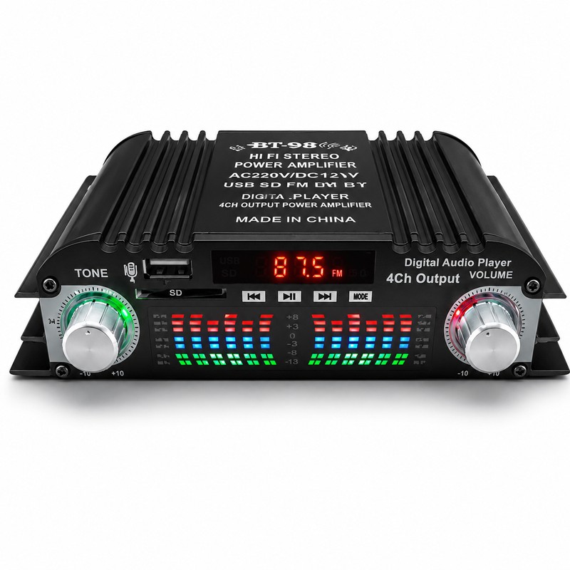 Bluetooth HiFi Stereo Amplifier for Karaoke – 4-Channel Audio Amp