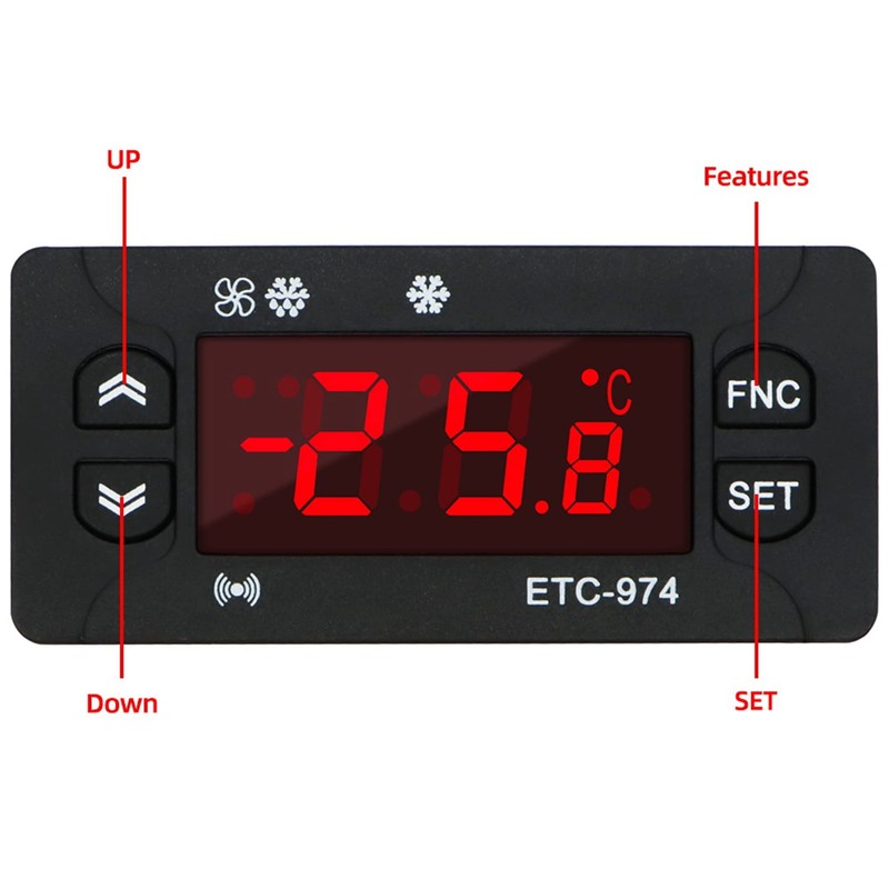 Pvczool ETC-974 Digital Temperature Controller Microcomputer Thermostats Thermostat Refrigeration Alarm