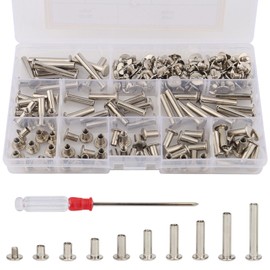 180 Pieces (90 Set) Book Screws Set, Chicago Screws, Binding Screws, Book Binding Screws, Book Screws Mix, Binding Screws, for Bookbinding, Leather DIY (6/8/10/12/15/18/20/25/30 mm)