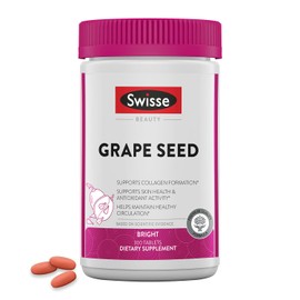 Swisse Grape Seed Extract Capsules Antioxidant Herbal Supplement | Grapeseed Polyphenols + Antioxidant Vitamin C | Promotes Skin Health & Collagen Production | 300 Tablets