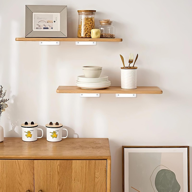 Pack of 4 Floating Shelf Brackets, Invisible Triangle Wall Brackets,