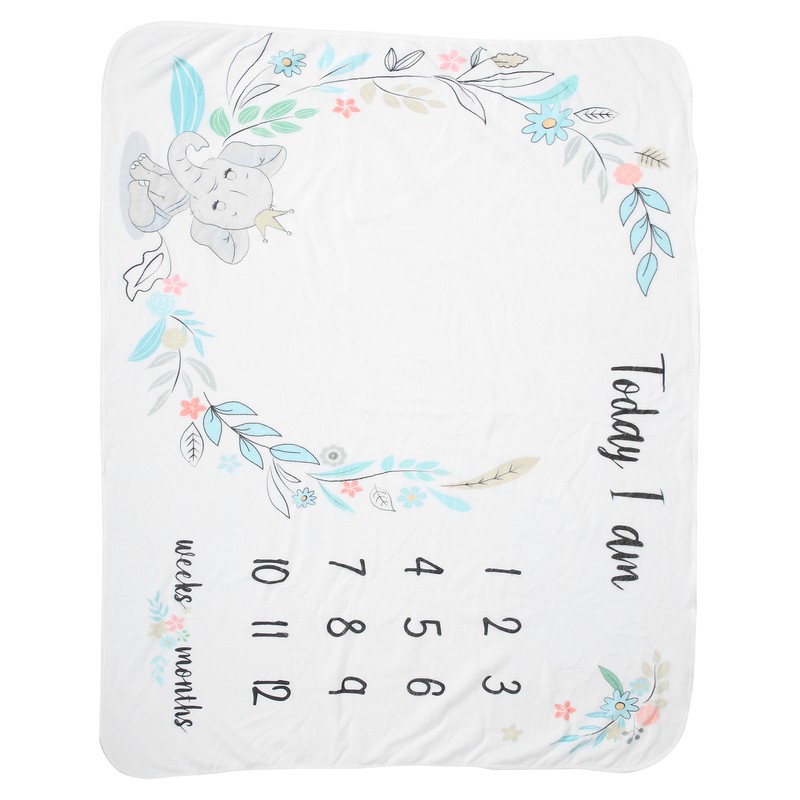 Flannel Baby Monthly Milestone Blanket Infant Growth Memory Blanket Photography