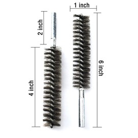 Ctsyuqoo Juego de 6 cepillos de limpieza de tuberías de acero inoxidable, cepillo para polvo de tubo de acero inoxidable para piezas de automóviles, botellas, pistolas, tubos, etc. (1 pulgada, 25 mm)
