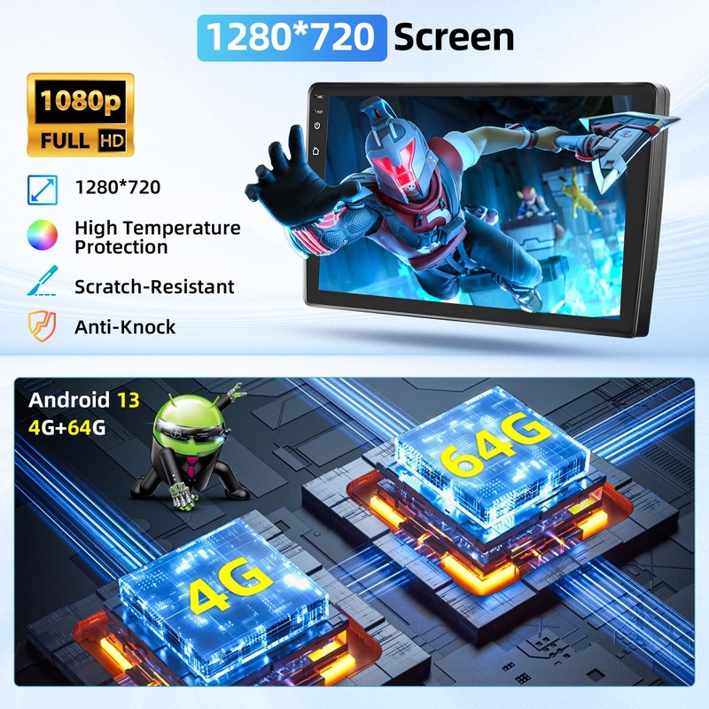 Fuluku【4+64GB】 for Hyundai Accent 2006-2011 Car Stereo with Android Auto,