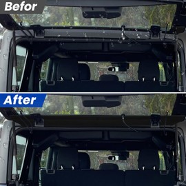 Rear Window Trench Hood((Upgrade 3M Tape) for Jeep Wrangler JL 2018-2024, JK 2011-2017 Rear Window Deflector Rain Gutte for Jeep Wrangler Accessories Hard-Top Vehicles