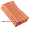 Persimmon Orange Handmade Classic Hemstitch Dinner Napkin (Set of 12),