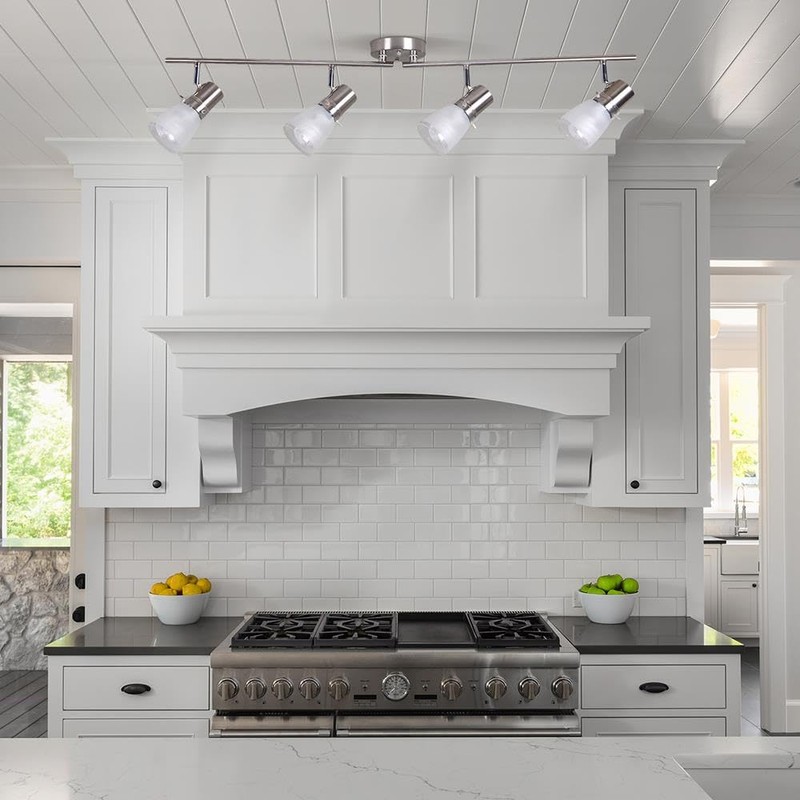 Laite Lumens 4-Light Track Lighting Kit, Brushed Nickel Flush Mount