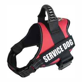 Dog Harness with Velcro Fastening, Anti-Pull Breathable Chest Harness, No-Pull Safety Harness, Reflective Dog Harness, Adjustable, Soft, for Large/Small Dogs (Red, XL)