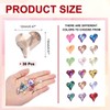 MECCANIXITY 30 Pcs 3D Heart Nail Charm Crystals Gems 12x13mm