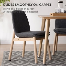 Aneaseit Chair Leg Sliders for Carpet - 8 pcs Clear - Silicone Heavy Duty Furniture Movers w/PTFE Bottom - Table Feet Covers Pads Protectors for Smooth Glides - Extra Large