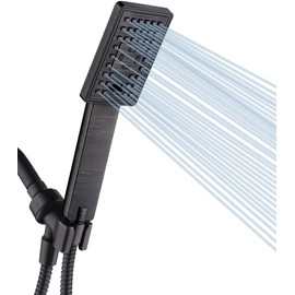 BRIGHT SHOWERS High Pressure Handheld Shower Head Set, High Flow Hand Held Showerhead with 60" Long Stainless Steel Hose and Adjustable Wall Bracket, 3 Spray Setting Shower Wand, Oil-Rubbed Bronze